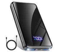Powerbank 20 000 mAh, 22,5 W USB-C, fonction de charge rapide, batterie externe portable avec écran LED et lampe de poche, compatibilité universelle