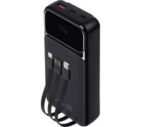 Powerbank 20000mAh 3 ports USB A+2C 22.5W Affichage digital & Câble multiple integré Noir Rivacase