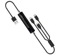 Powerbank 2600mAh Câble 3 en 1 Micro-USB/Lightning/USB-C LED Akashi Noir