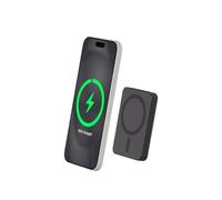 - Banque d'alimentation - magnetique MagSafe sans fil, Qi - 5000 mAh - 15 Watt (24 pin USB-C) - noir métal