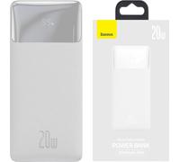 Powerbank Baseus Bipow 30000Mah, 2Xusb, Usb-C, 20W (Blanc)