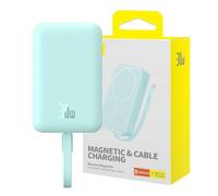 Baseus - Batterie externe Magnétique Mini (P1002210B333-00) - MagSafe, 2x USB-C, Lightning, 30W, Charge Rapide, 10000mAh - Bleu