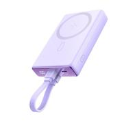 Powerbank JR-PBM01 Magnétique 10000 MAH 20 W avec Support + Câble Compatible avec IPHONE Et USB-C Connexion Mauve
