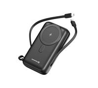 Swissten Batterie externe 20000 mAh PD 20W – câbles USB‑C & Lightning intégrés, MagSafe Noir