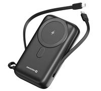 Powerbank MagSafe 20000mAh avec Câble USB-C / Lightning intégrés Qi 20W Compact Swissten Noir