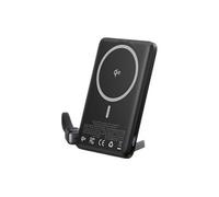 Powerbank MagSafe Modèle MagPro Slim 5000mAh Qi2 15W avec Support et Câble USB-C Noir