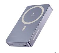PowerBank MagSafe Slim Qi2 15W 10000mAh avec Charge USB-C PD 20W Swissten Gris