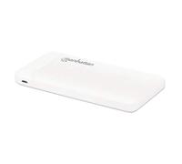 Manhattan Batterie Externe 10 000 mAh - Sortie : 2 x USB-A (2,1 A et 1 A) - Entrée : USB-C & Micro-USB (Both 2A) White One Year Warranty Blister