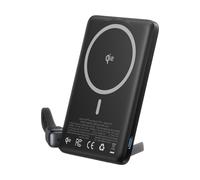 Powerbank Modèle MagPro Slim 5000mAh2 15W avec Support et Câble USB-C, Noir
