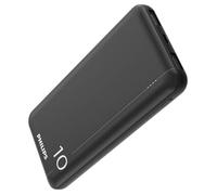 PHILIPS Powerbank de 10 000 mAh avec Ports d'entrée USB A et USB-C Doubles, Noir