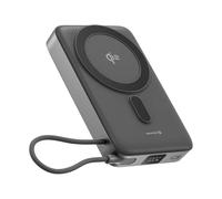 Powerbank Qi2 10000mAh compatible MagSafe et USB-C 35W avec Béquille support Swissten Gris