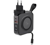 Powerbank sans fil Magnétique Force Power MagSafe 10000 mAh + Chargeur Voyage 20 W USB A+C Noir Noir