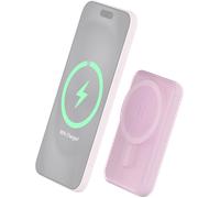 Powerbank sans fil Magnétique MagSafe 5000mAh 2 ports USB A+C 10W Qi Rose Bigben