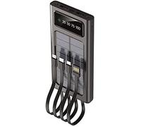 Powerbank Solaire - 2GO - 10000 mAh - Lampe de Poche LED - Charge 3 Appareils - Aluminium Noir