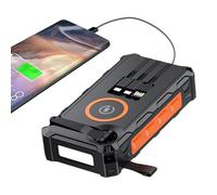 Powerbank solaire | Chargeur pratique avec lampe de poche intégrée | Fonction d'alarme d'urgence intégrée SOS et boussole, banque électrique étanche pour femmes