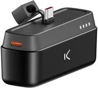 Powerbank Usb-C De Poche Ksix 4800 Mah, Avec Support, 10 W, Câble Usb-A Vers Usb-C, Charge Simultanée, Indicateurs Led, Noir[X1129]