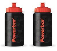 Powerbar - Gourde de Sport - 500 ml - noire - Étanche et compatible lave-vaisselle, sans BPA (Lot de 2)