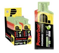 PowerBar Gel énergétique PowerGel, riche en glucides, sodium, 50 mg caféine, Green Apple, 24x41g