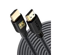 PowerBear Câble HDMI 4K 20 m | Haute vitesse en nylon tressé et connecteurs dorés, 4K @ 60Hz, Ultra HD, 2K, 1080P, ARC et CL3 classifié | pour ordinateur portable, moniteur, PS5, Xbox One et plus