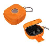 Powerbeats Fit Case, coque de protection en silicone pour écouteurs Beats Powerbeats Fit avec mousqueton, protection complète, anti-chute et anti-poussière, accessoires pour écouteurs (orange)