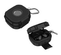 Powerbeats Fit Coque de protection en silicone pour écouteurs Beats Powerbeats Fit avec mousqueton, protection complète, anti-chute et anti-poussière (noir)