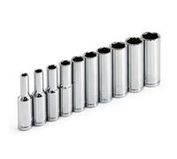 Powerbuilt 640538 1/10,2 cm Drive métrique Douille profonde Set, 10 pièces