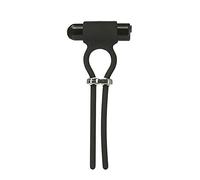 PowerBullet Anneau de pénis réglable Bolo avec mini 9 fonction Noir Taille Unique