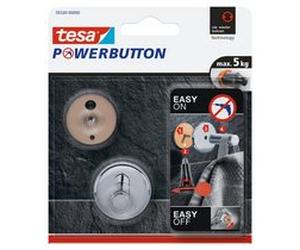 Powerbutton Crochet adhésif Universal small, chrome