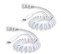 POWERCORDS - Lot de 2 cordons d'alimentation CA enroulés à 2 broches de 2 m, cordon d'alimentation enroulé certifié UL, compatible avec Samsung, LG, Sony, Insignia, Toshiba