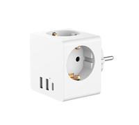 PowerCube | 6-en-1 1x USB-C + 2x USB-A + 3x prise 4000 watts Blanc