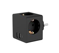 PowerCube | 6-en-1 1x USB-C + 2x USB-A + 3x prise 4000 watts Noir