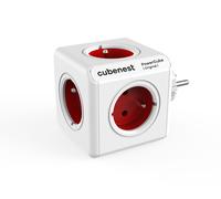 PowerCube Cubenest Original - Prise rouge - 5 prises, fusible enfant, mise à la terre, max 16A/250V3680W/50-60Hz