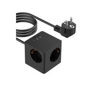 Accezz PowerCube Strip | 6-en-1 - 1x USB-C + 2x USB-A + 3x prise - 4000 watts - Noir
