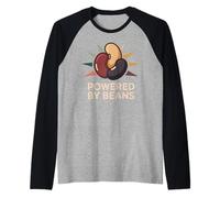 Powered by Beans Plant Foods Bean Lover Foodie Humour Manche Raglan