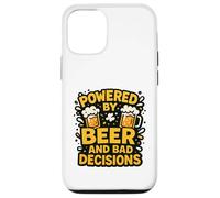 Powered by Beer and Bad Decisions Drinking Humour Design Coque pour iPhone 12/12 Pro