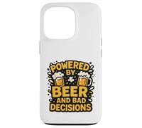 Powered by Beer and Bad Decisions Drinking Humour Design Coque pour iPhone 13 Pro