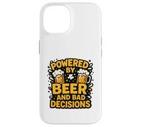Powered by Beer and Bad Decisions Drinking Humour Design Coque pour iPhone 14
