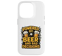 Powered by Beer and Bad Decisions Drinking Humour Design Coque pour iPhone 14 Pro
