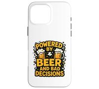 Powered by Beer and Bad Decisions Drinking Humour Design Coque pour iPhone 16 Pro Max