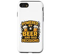 Powered by Beer and Bad Decisions Drinking Humour Design Coque pour iPhone SE (2020) / 7/8