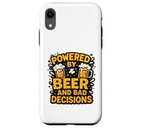 Powered by Beer and Bad Decisions Drinking Humour Design Coque pour iPhone XR