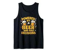 Powered by Beer and Bad Decisions Drinking Humour Design Débardeur