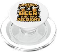 Powered by Beer and Bad Decisions Drinking Humour Design PopSockets PopGrip pour MagSafe