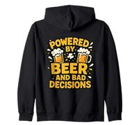 Powered by Beer and Bad Decisions Drinking Humour Design Sweat à Capuche