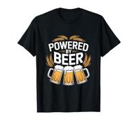 Powered by Beer Funny Drinking Humour T-Shirt
