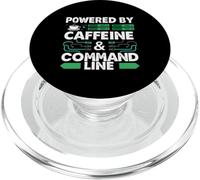 Powered by Caffeine & Command Line | Developer Admin Humor PopSockets PopGrip pour MagSafe