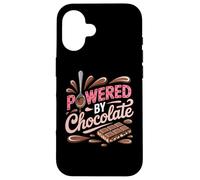 Powered by Chocolate - Humour chocoholic Sweet Tooth Coque pour iPhone 16