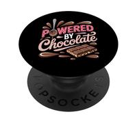 Powered by Chocolate - Humour chocoholic Sweet Tooth PopSockets PopGrip Adhésif