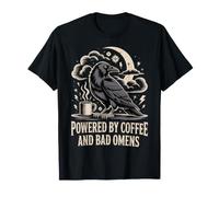 Powered by Coffee and Bad Omens Corbeau Gothique T-Shirt