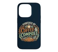 Powered by Coffee & Compost Funny Gardener Coque pour iPhone 14 Pro